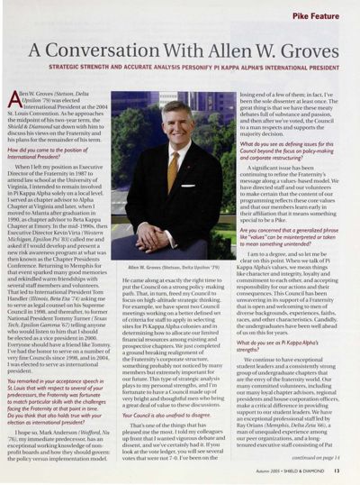 Pike Feature: A Conversation With Allen W. Groves